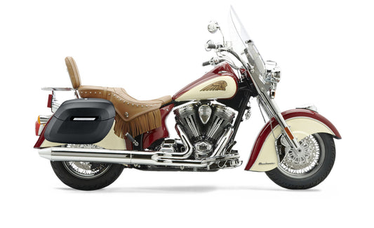 40L - Lamellar Raven Extra Large Indian Chief Roadmaster Leather Covered Motocicleta Hard Alforjas