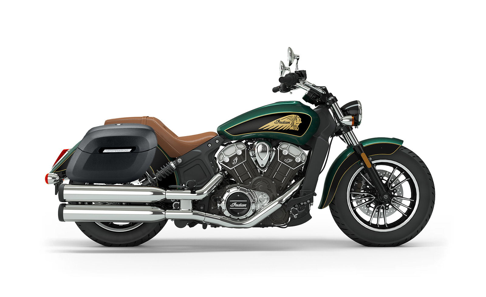 40L - Lamellar Raven Extra Large Indian Scout Leather Covered Motocicleta Hard Alforjas