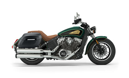 40L - Lamellar Raven Extra Large Indian Scout Leather Covered Motocicleta Hard Alforjas