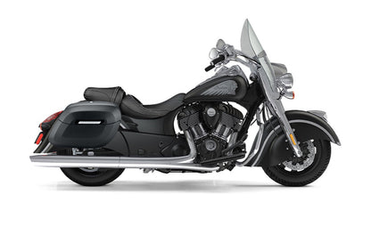 40L - Lamellar Raven Extra Large Indian Springfield Leather Covered Motocicleta Hard Alforjas