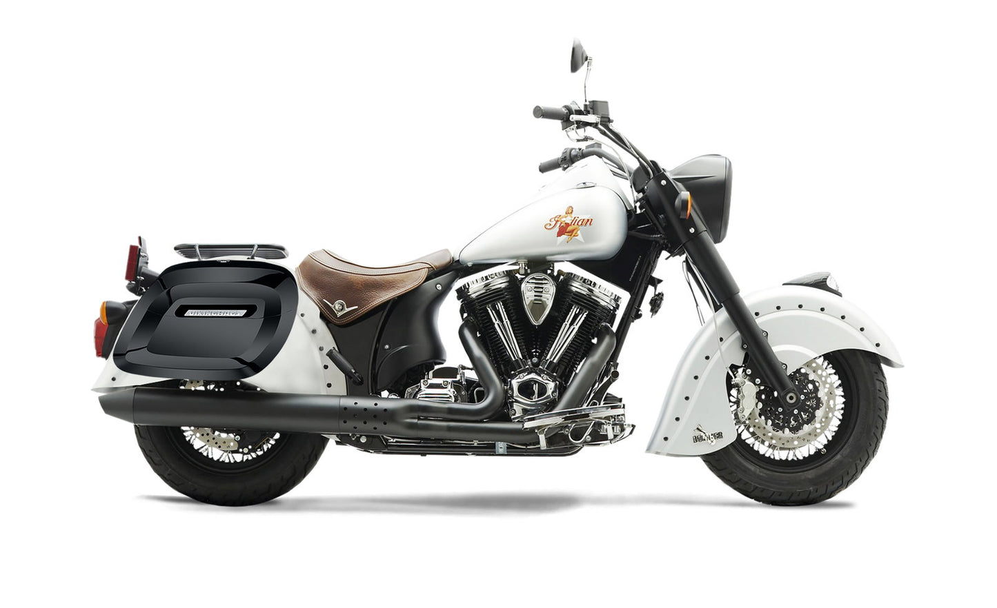 40L - Lamellar Raven Extra Large Indian Chief Bomber Painted Motocicleta Hard Alforjas