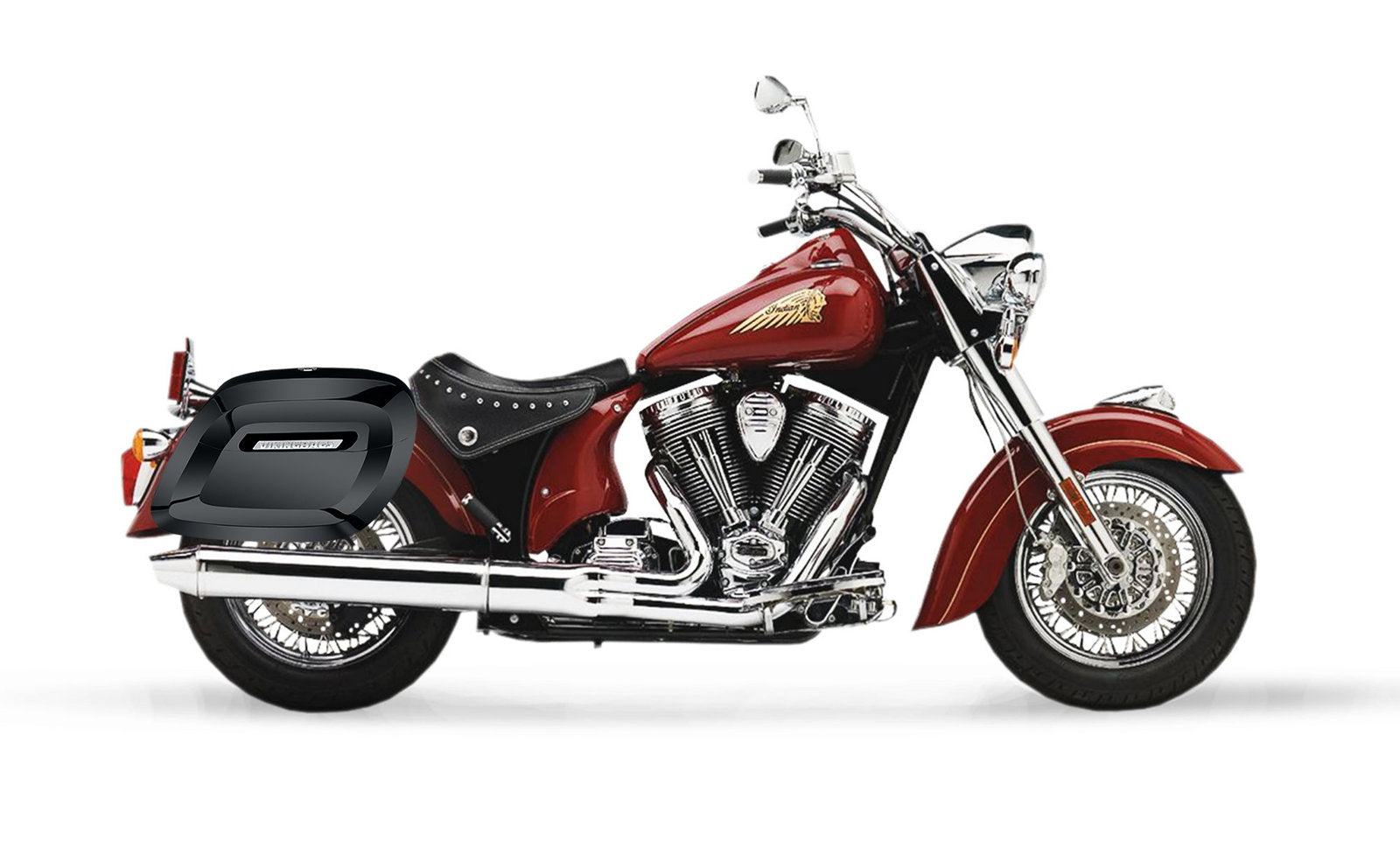 40L - Lamellar Raven Extra Large Indian Chief Standard Painted Motocicleta Hard Alforjas