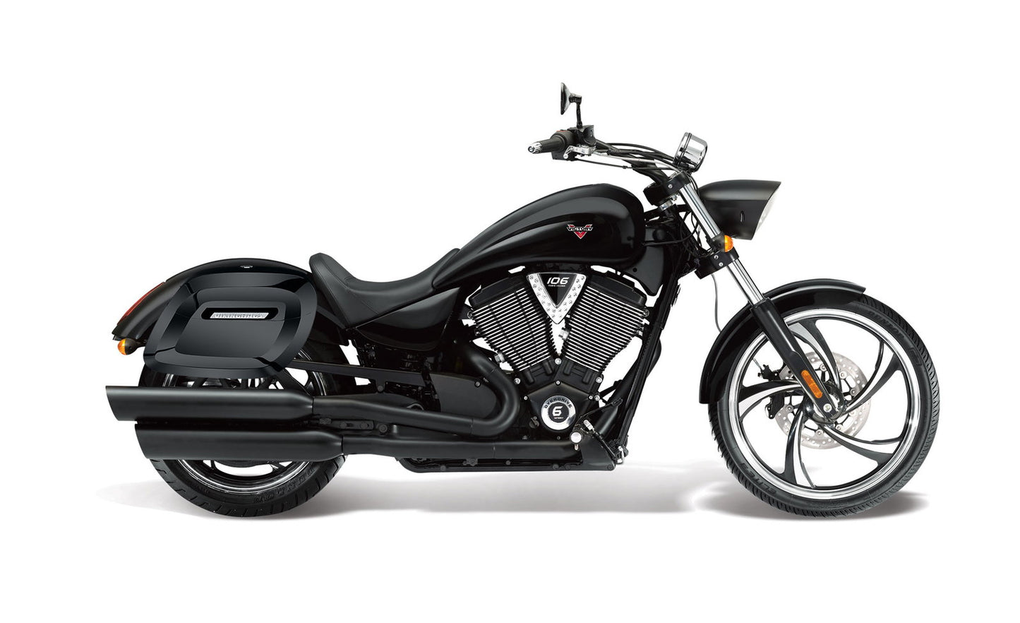40L - Lamellar Raven Extra Large Victory 8 Ball Painted Motocicleta Hard Alforjas