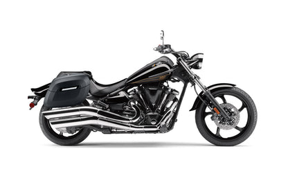 40L - Lamellar Raven Extra Large Yamaha Raider Leather Covered Motocicleta Hard Alforjas