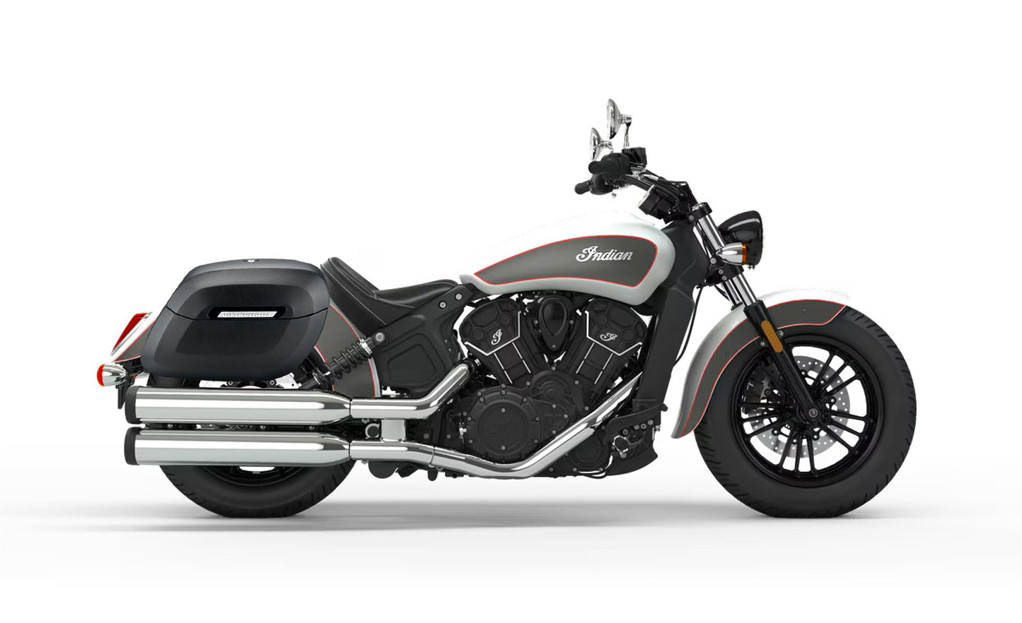 40L - Lamellar Raven Extra Large Indian Scout Sixty Leather Covered Motocicleta Hard Alforjas