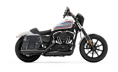 25L - Arch Large Shock Cutout Leather Motocicleta Alforjas para Harley Sportster 1200 Iron XL1200NS
