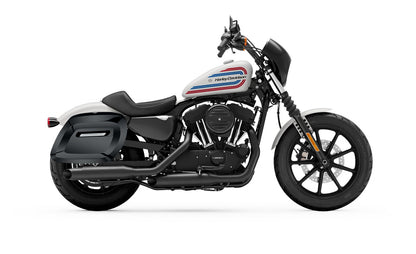 36L - Lamellar Raven Extra Large Shock Cut-out Painted Hard Alforjas para Harley Sportster 1200 Iron XL1200NS
