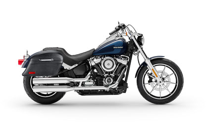 44L - Lamellar Stallion Extra Large Leather Covered Motocicleta Hard Alforjas para Harley Softail Low Rider FXLR