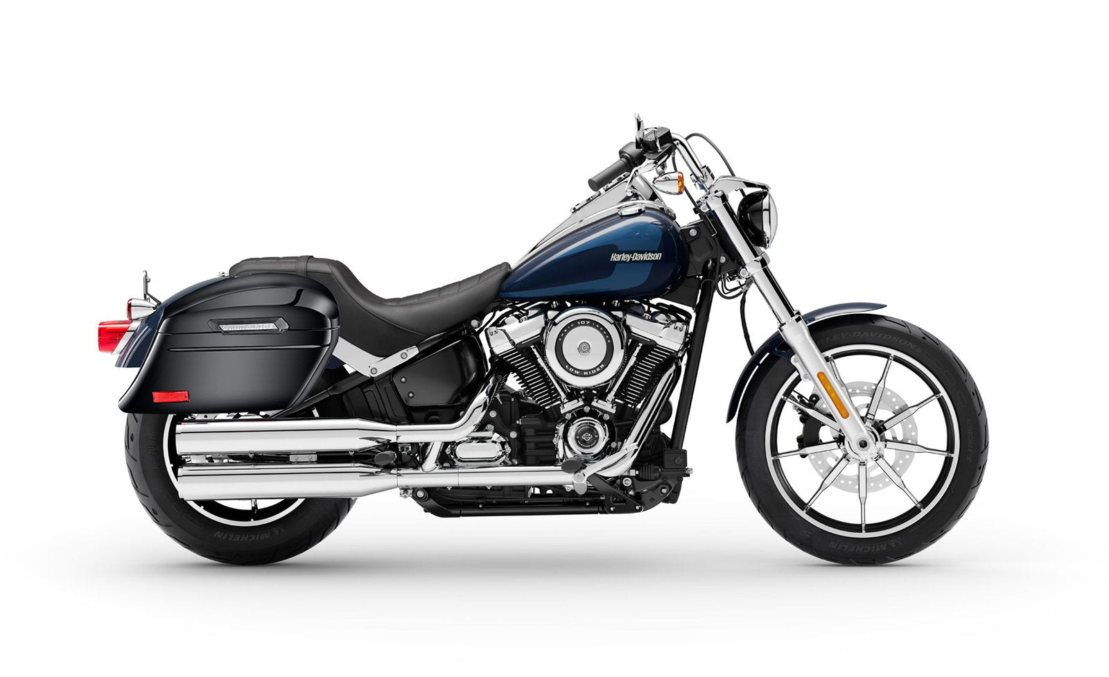 44L - Lamellar Stallion Extra Large Painted Motocicleta Hard Alforjas para Harley Softail Low Rider FXLR