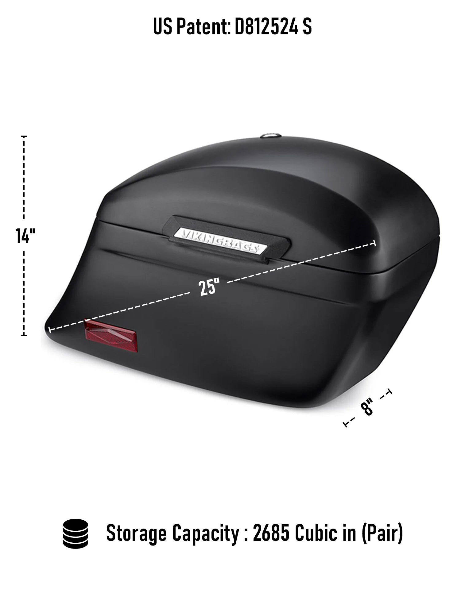 44L - Lamellar Stallion Extra Large Honda VTX 1300 T (Tourer) Matte Motocicleta Hard Alforjas
