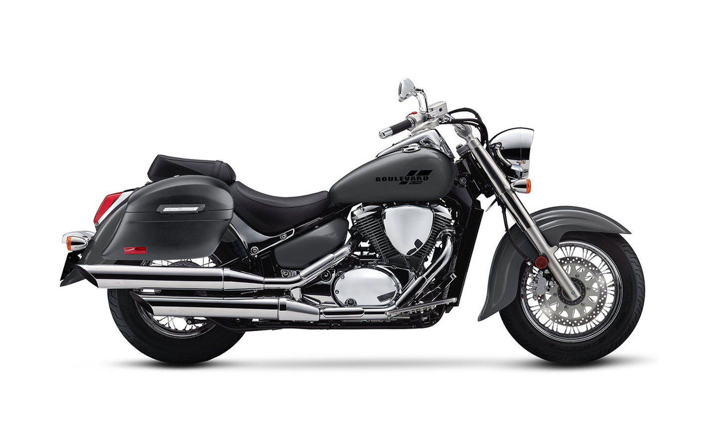 44L - Lamellar Stallion Extra Large Suzuki Boulevard C50 VL800 Matte Motocicleta Hard Alforjas