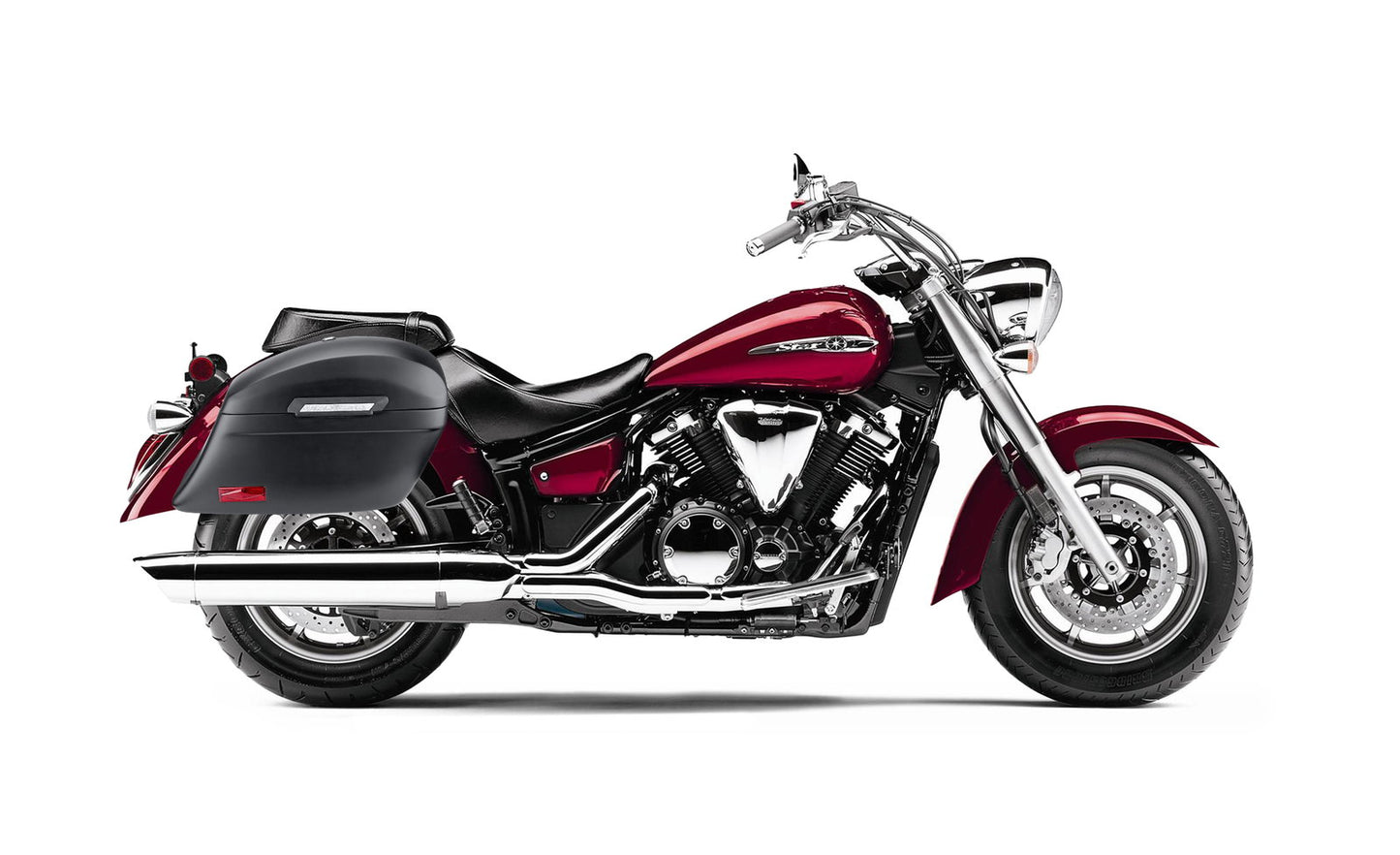 44L - Lamellar Stallion Extra Large Yamaha V Star 1300 Classic XVS1300A Matte Motocicleta Hard Alforjas