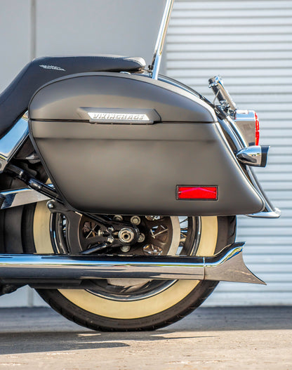 44L - Lamellar Stallion Extra Large Matte Motocicleta Hard Alforjas para Harley Softail Deluxe FLSTN/I