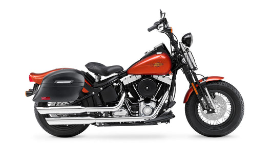 44L - Lamellar Stallion Extra Large Matte Motocicleta Hard Alforjas para Harley Softail Cross Bones FLSTSB