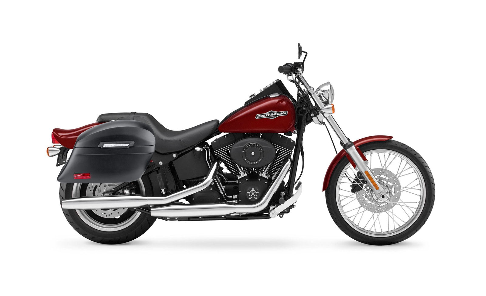 44L - Lamellar Stallion Extra Large Matte Motocicleta Hard Alforjas para Harley Softail Night Train FXSTB/I
