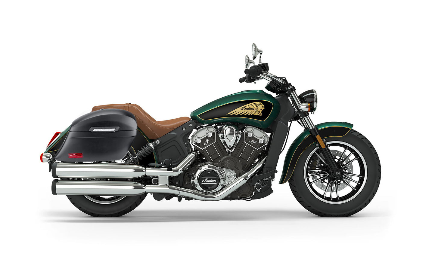 44L - Lamellar Stallion Extra Large Indian Scout Matte Motocicleta Hard Alforjas