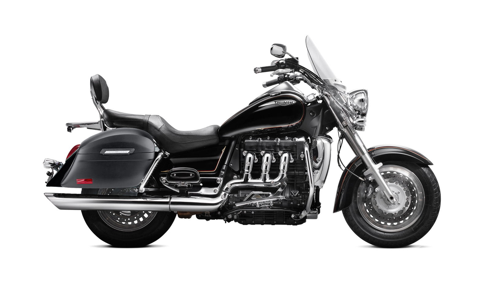 44L - Lamellar Stallion Extra Large Triumph Rocket III Touring Matte Motocicleta Hard Alforjas