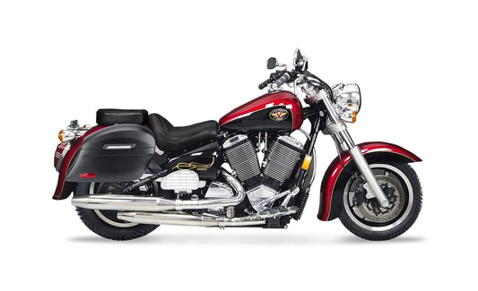 44L - Lamellar Stallion Extra Large Victory V92C Matte Motocicleta Hard Alforjas