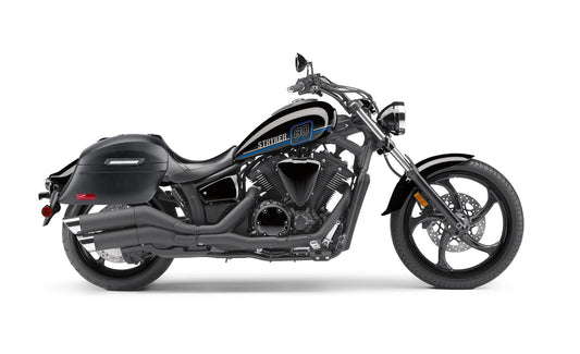 44L - Lamellar Stallion Extra Large Yamaha Stryker Matte Motocicleta Hard Alforjas