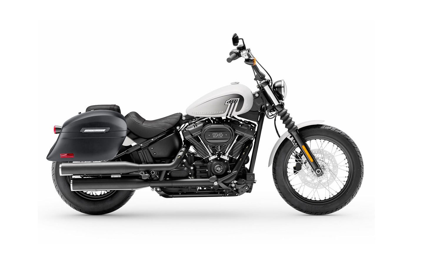 44L - Lamellar Stallion Extra Large Matte Motocicleta Hard Alforjas para Harley Softail Street Bob FXBB/S