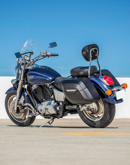 36L - Lamellar Raven Extra Large Honda Shadow 1100 Sabre Shock Cutout Matte Motocicleta Hard Alforjas