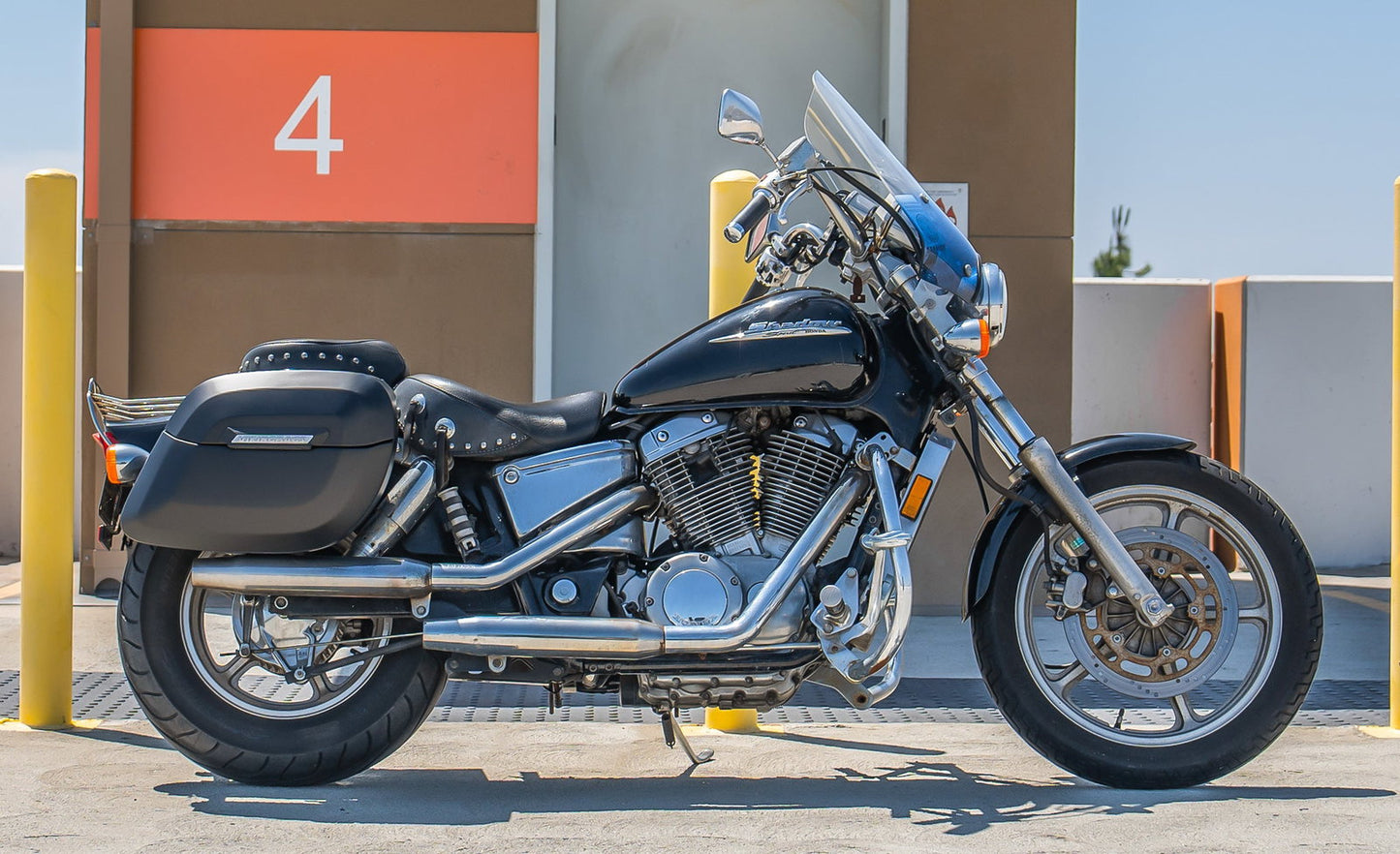 36L - Lamellar Raven Extra Large Honda Shadow 1100 Spirit Shock Cutout Matte Motocicleta Hard Alforjas