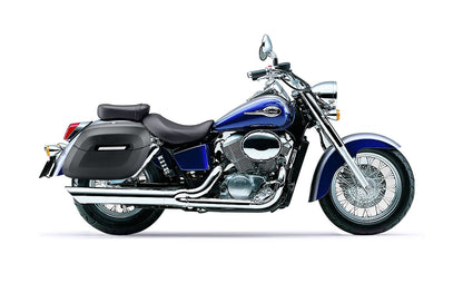 36L - Lamellar Raven Extra Large Honda Shadow 750 ACE Shock Cutout Matte Motocicleta Hard Alforjas