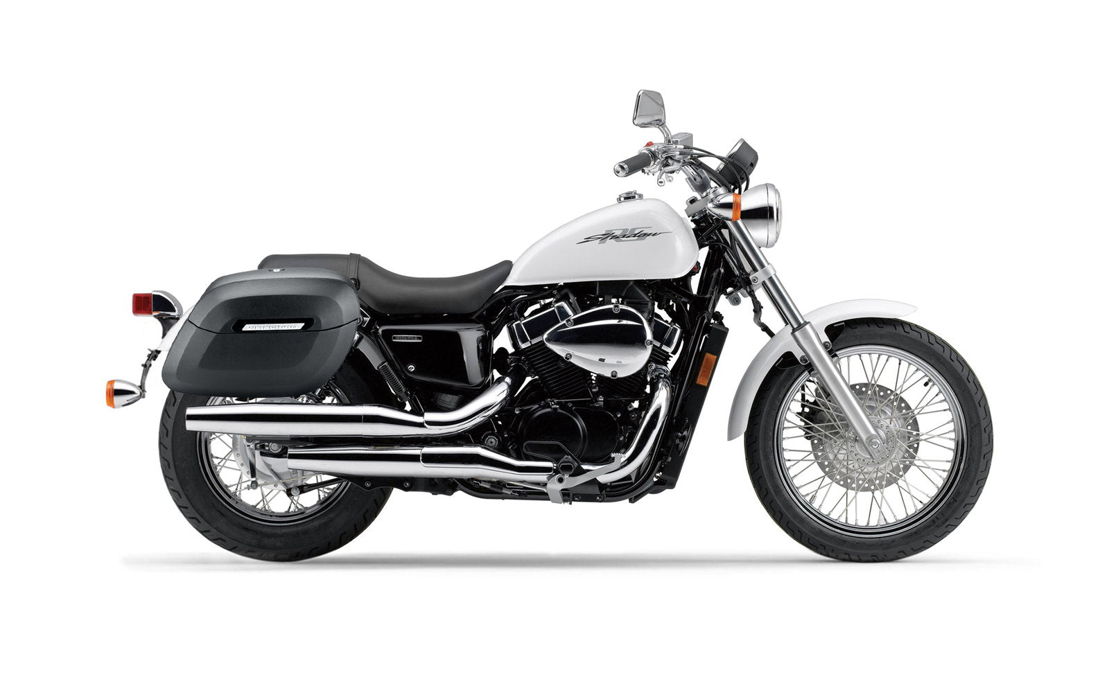 36L - Lamellar Raven Extra Large Honda Shadow 750 RS Shock Cutout Matte Motocicleta Hard Alforjas