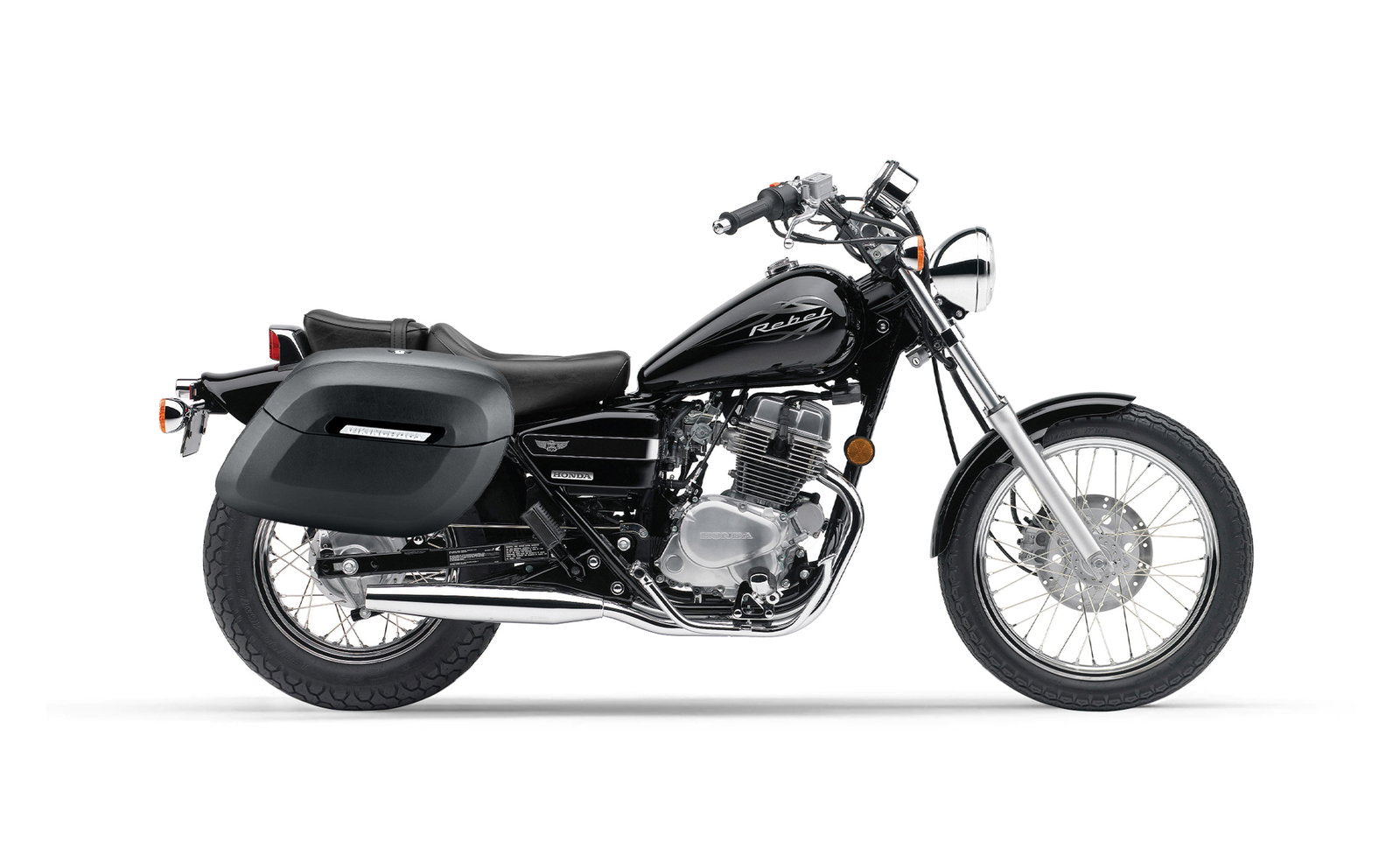 36L - Lamellar Raven Extra Large Honda Rebel 250 CMX250C Shock Cutout Matte Motocicleta Hard Alforjas
