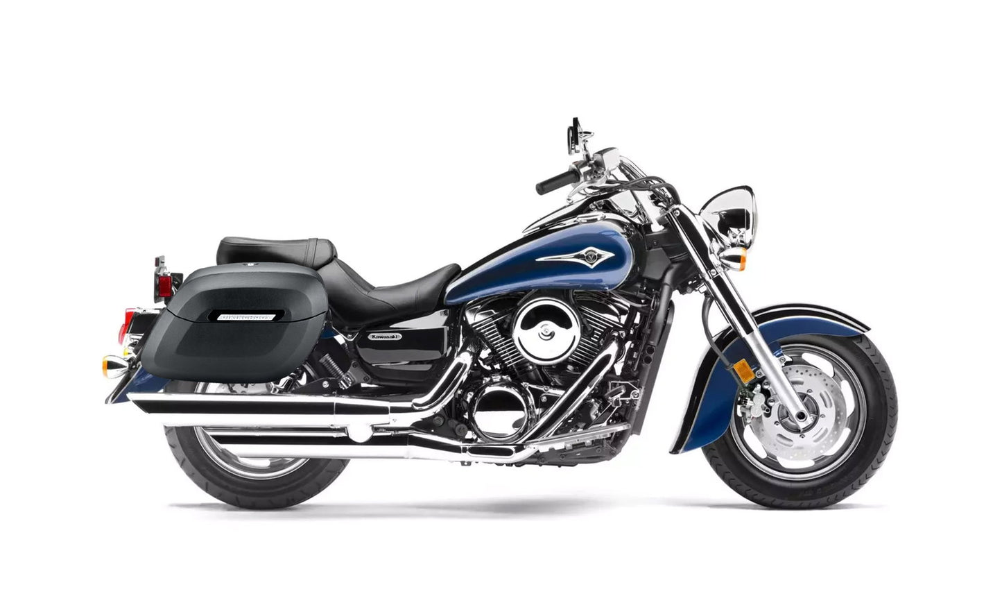 36L - Lamellar Raven Extra Large Kawasaki Vulcan 1600 Classic VN1600 Shock Cutout Matte Motocicleta Hard Alforjas