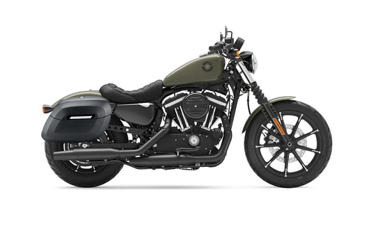 36L - Lamellar Raven Extra Large Shock Cutout Matte Motocicleta Hard Alforjas para Harley Sportster 883 Iron XL883N