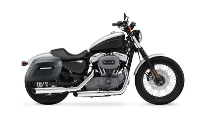 36L - Lamellar Raven Extra Large Shock Cutout Matte Motocicleta Hard Alforjas para Harley Sportster 1200 Nightster XL1200N