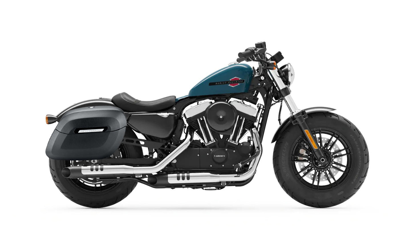 36L - Lamellar Raven Extra Large Shock Cutout Matte Motocicleta Hard Alforjas para Harley Sportster 48 XL1200X