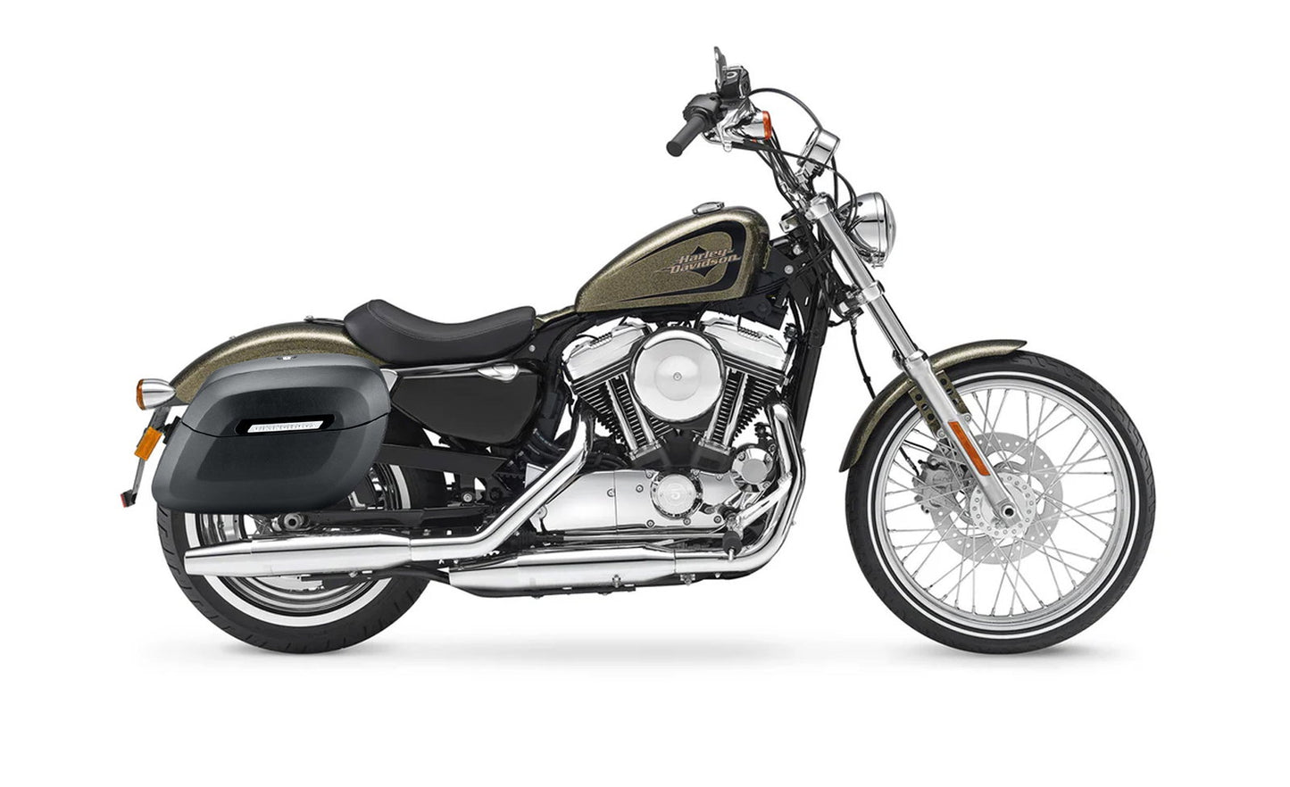 36L - Lamellar Raven Extra Large Shock Cutout Matte Motocicleta Hard Alforjas para Harley Sportster 72 XL1200V