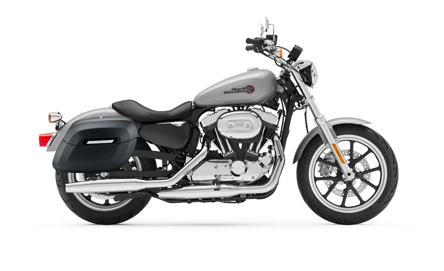 36L - Lamellar Raven Extra Large Shock Cutout Matte Motocicleta Hard Alforjas para Harley Sportster Super Low XL883L