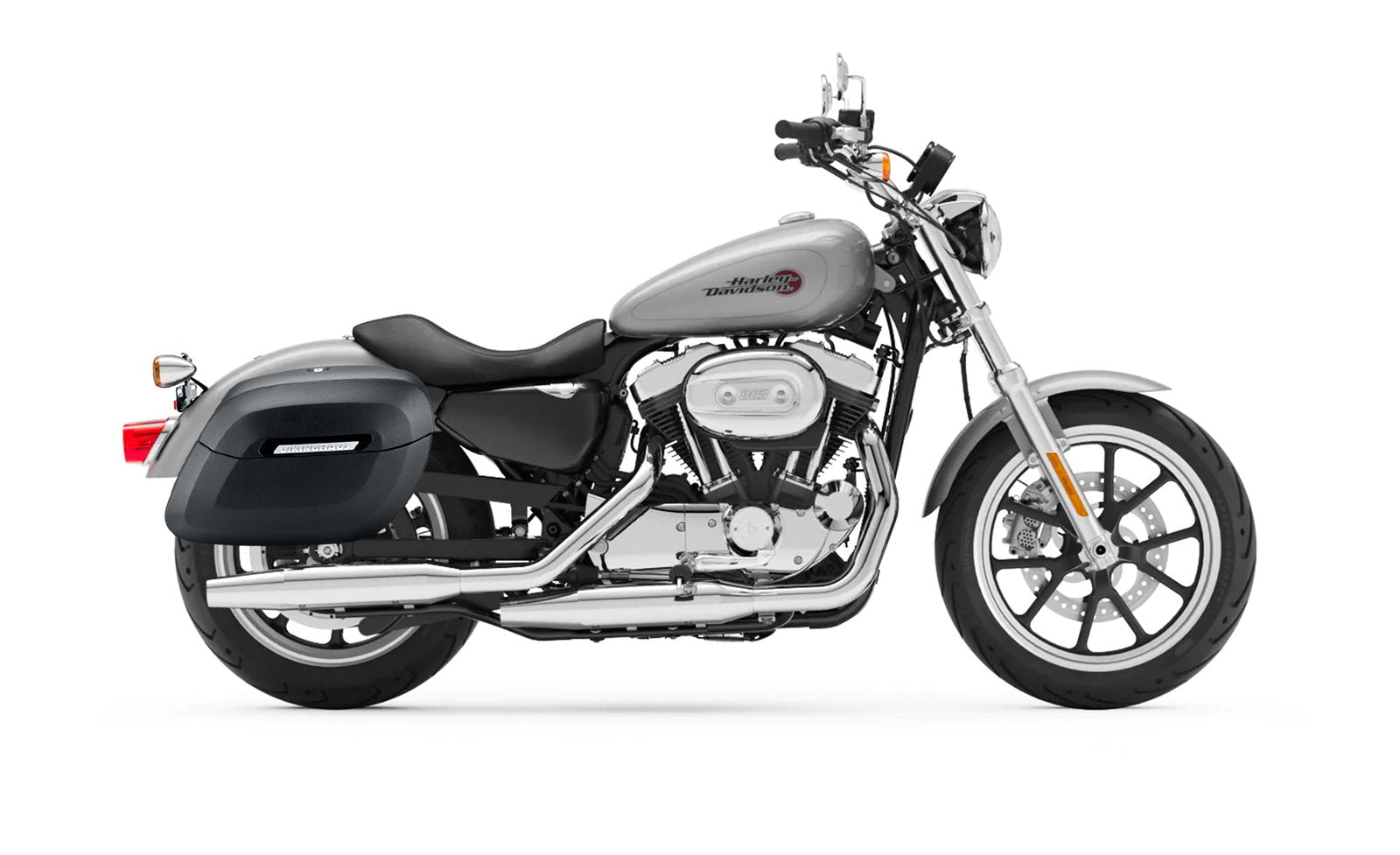 36L - Lamellar Raven Extra Large Shock Cutout Matte Motocicleta Hard Alforjas para Harley Sportster Super Low XL883L