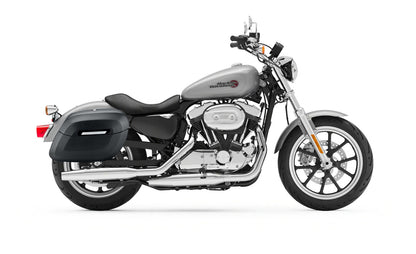 36L - Lamellar Raven Extra Large Shock Cutout Matte Motocicleta Hard Alforjas para Harley Sportster Super Low XL883L