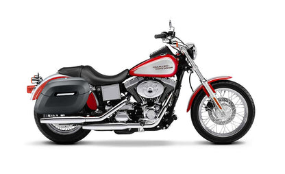 36L - Lamellar Raven Extra Large Shock Cutout Matte Motocicleta Hard Alforjas para Harley Dyna Low Rider FXDL/I