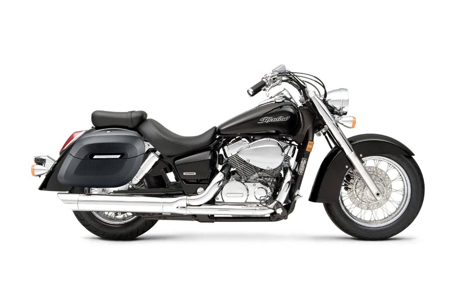 36L - Lamellar Raven Extra Large Honda Shadow 750 Aero Shock Cutout Matte Motocicleta Hard Alforjas
