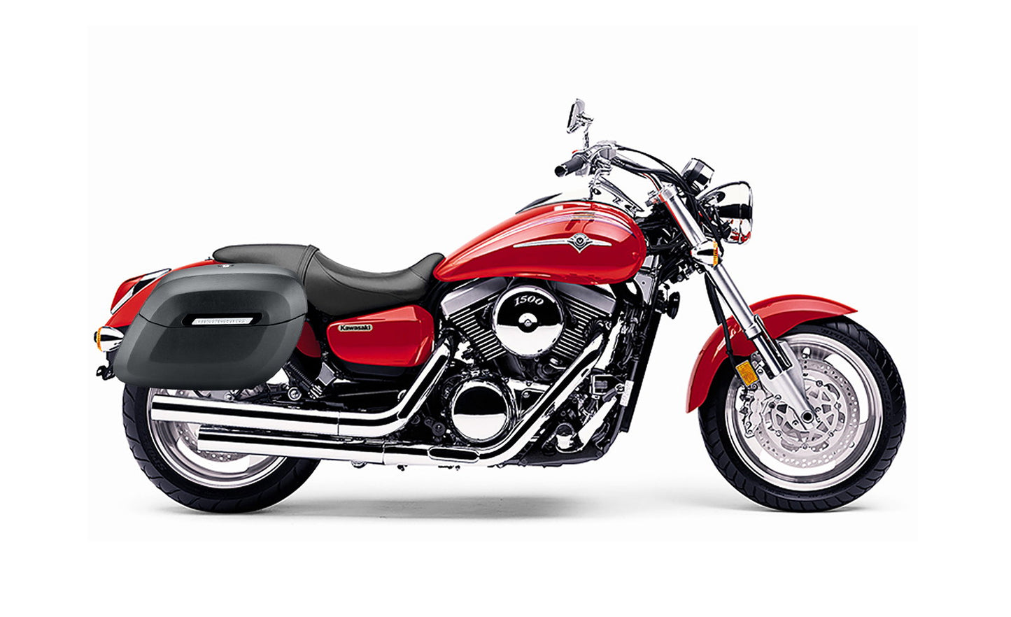 36L - Lamellar Raven Extra Large Kawasaki Mean Streak 1500 Shock Cutout Matte Motocicleta Hard Alforjas