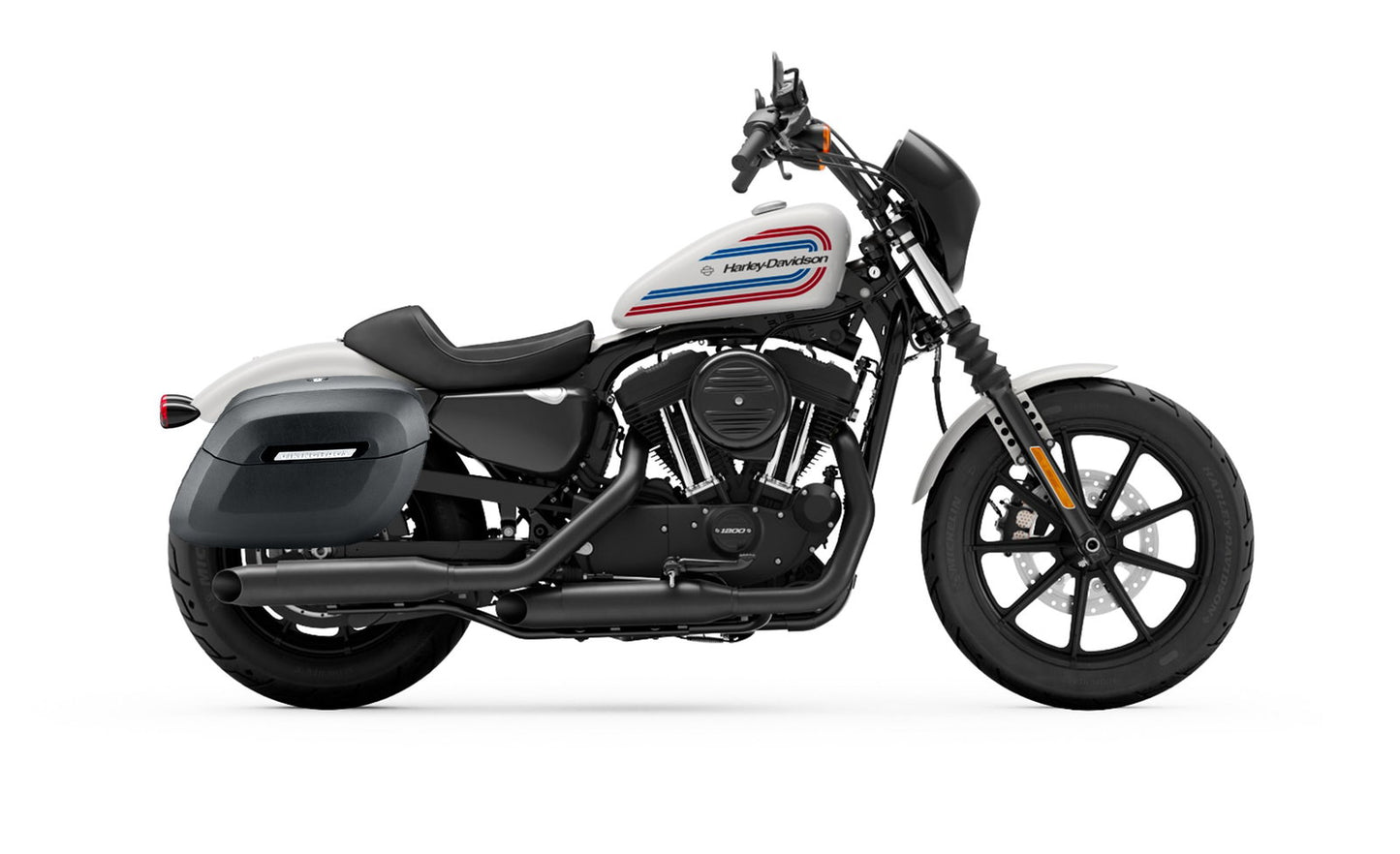 36L - Lamellar Raven Extra Large Shock Cutout Matte Motocicleta Hard Alforjas para Harley Sportster 1200 Iron XL1200NS