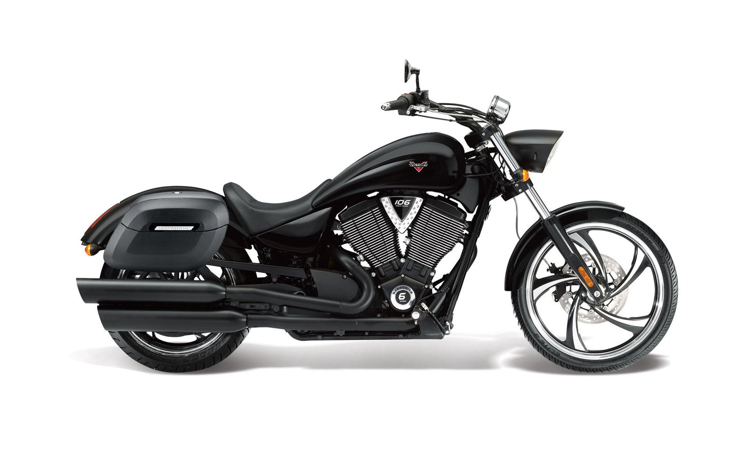 40L - Lamellar Raven Extra Large Victory 8 Ball Matte Motocicleta Hard Alforjas