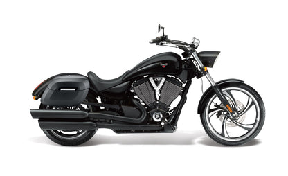 40L - Lamellar Raven Extra Large Victory 8 Ball Matte Motocicleta Hard Alforjas