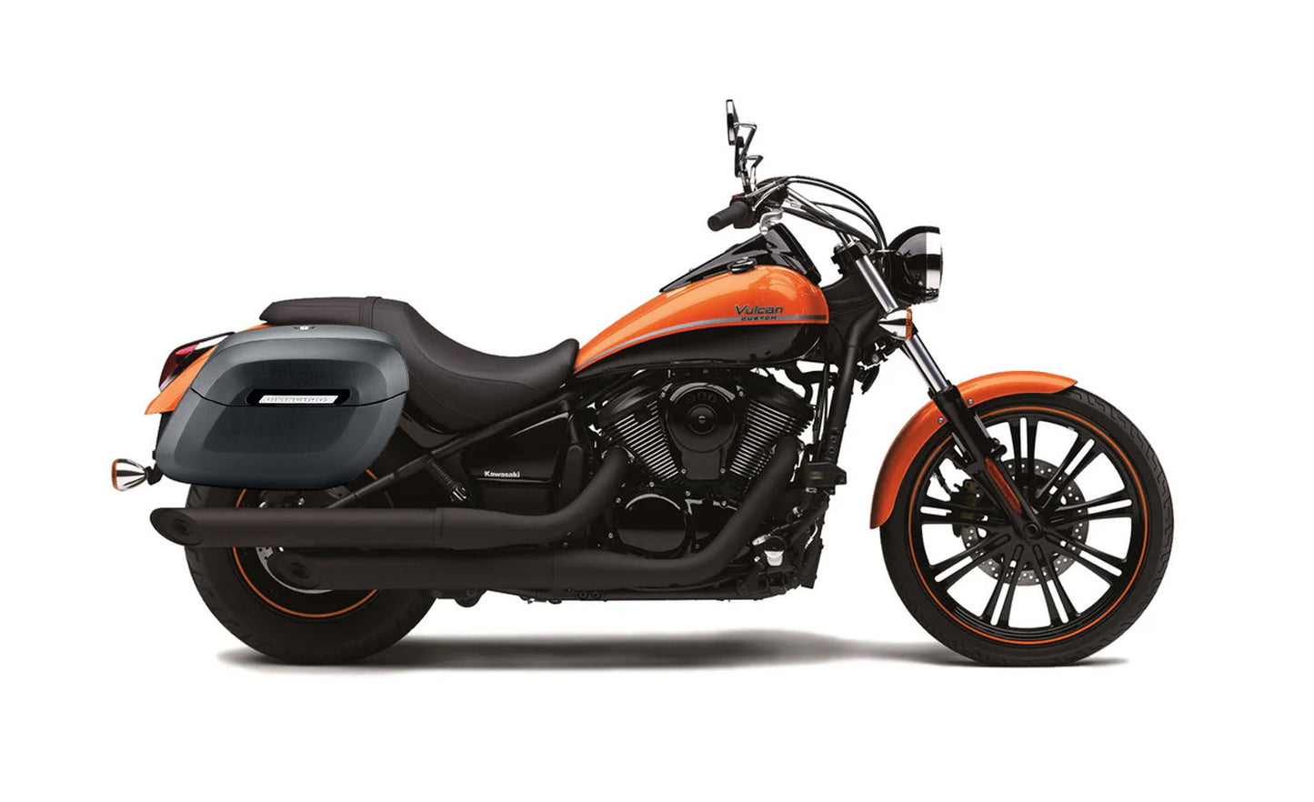 40L - Lamellar Raven Extra Large Kawasaki Vulcan 900 Custom VN900C Matte Motocicleta Hard Alforjas