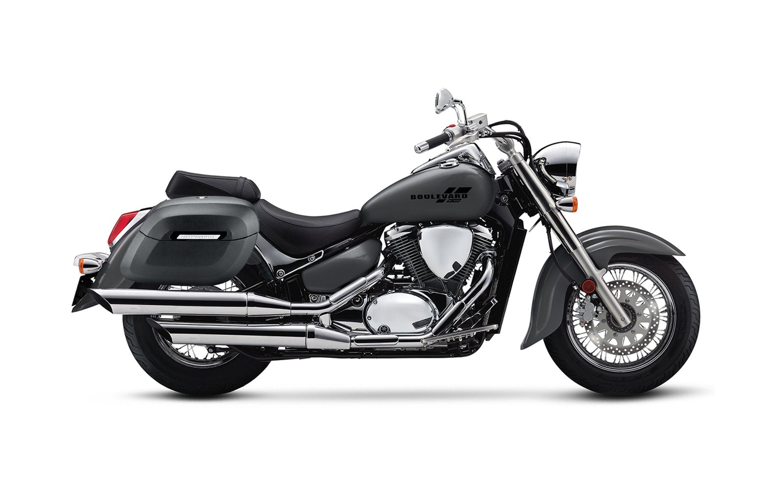 40L - Lamellar Raven Extra Large Suzuki Boulevard C50 VL800 Matte Motocicleta Hard Alforjas