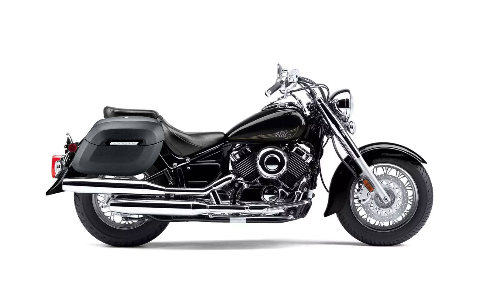 40L - Lamellar Raven Extra Large Yamaha V Star 650 Classic XVS65A Matte Motocicleta Hard Alforjas
