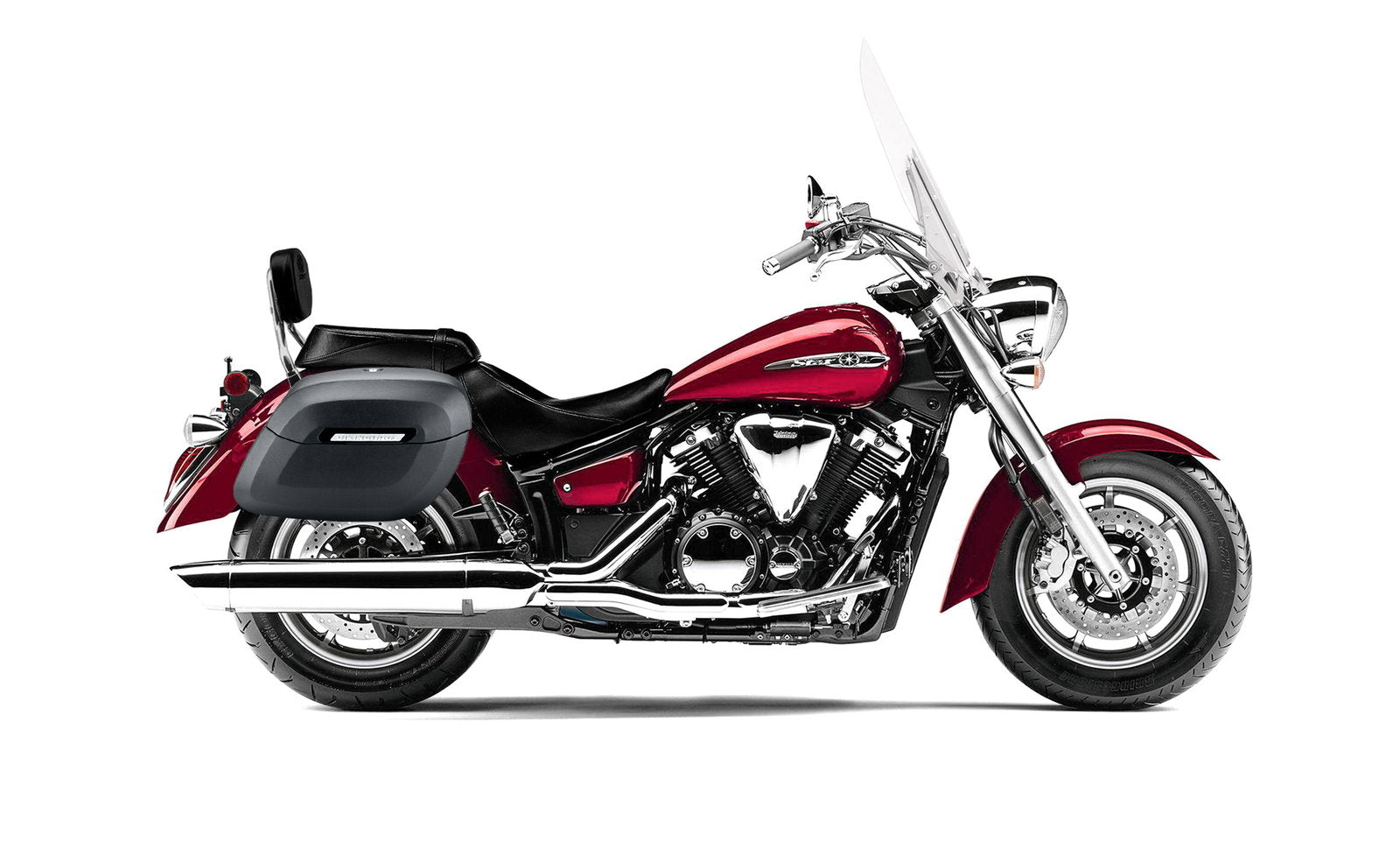 40L - Lamellar Raven Extra Large Yamaha V Star 1300 Tourer Matte Motocicleta Hard Alforjas