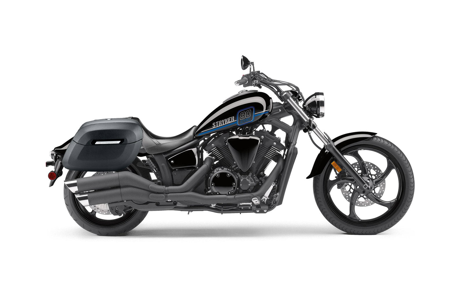 40L - Lamellar Raven Extra Large Yamaha Stryker Matte Motocicleta Hard Alforjas