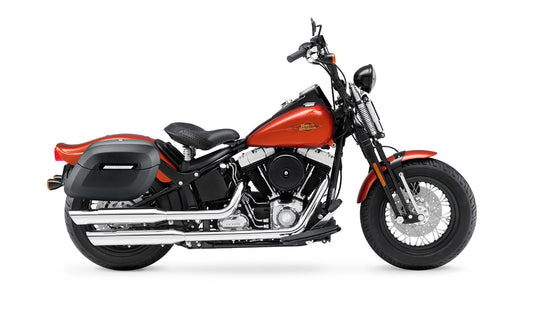 40L - Lamellar Raven Extra Large Matte Motocicleta Hard Alforjas para Harley Softail Cross Bones FLSTSB