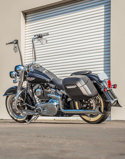 40L - Lamellar Raven Extra Large Matte Motocicleta Hard Alforjas para Harley Softail Deluxe FLSTN/I